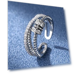 Smart Silver Ring with Rotating Diamond — Smart Rings, Polaris star