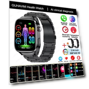 Smart Watch for Men with Blood Uric Acid, Blood Fat, ECG+PPG, Heart Rate, Blood Pressure, Bluetooth, Call, Sports... — Smartwatches, ElectronicsHome