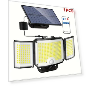 Solar Motion Sensor Light with Remote — Outdoor Security & Flood Lighting, KITCHEN-MALL