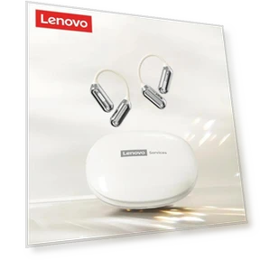 Wireless Bluetooth 6.0 Headphones with Touch Control and Over-Ear Hook — In-Ear Headphones, Lenovo