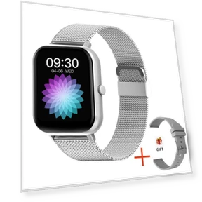 Women's Smart Watch with Customizable Dial, Waterproof, Bluetooth Music, Touchscreen Bracelet, Milan Mesh Steel Silver — Smartwatches, Zodvboz