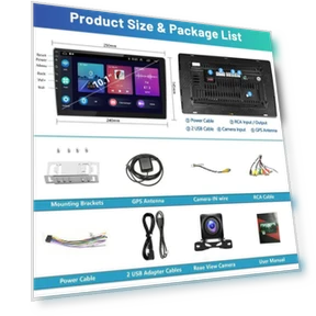 10.1 Inch 2 DIN Car Stereo with Android 11, CarPlay, Android Auto, GPS, Wi-Fi, Bluetooth, Touchscreen — Stereo Receivers, Car steward