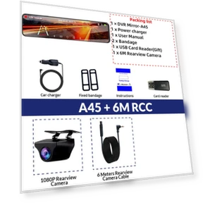 12-Inch Touch Screen Car Dash Cam Mirror DVR with Dual Lens and GPS — Dashboard Cameras, E-ACE