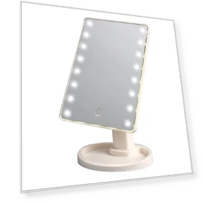 LED Makeup Mirror with 360° Rotation, Touch Control, 16/22 Lights, and Desktop Organizer — Makeup, GlowEssence