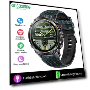 Military Outdoor Sports GPS Smart Watch with LED Flashlight — Smartwatches, SACOSDING
