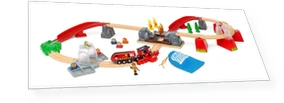 Sound Rescue Set with Electric Train and Wooden Tracks — Train Sets, Omi Japan Products