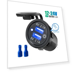 Dual USB 4.2A 12-24V Car Charger — Vehicle Power Solutions, Cars Auto Home