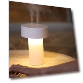 Touch Control Mushroom Table Lamp Humidifier Night Light — Air Moisturizers, Elegant Living House