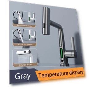 Digital Display Waterfall Faucet — Sink Faucets & Parts, Harmonious Living Home