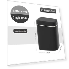 Smart Touch Sensor Trash Can with Lid — Kitchen Cans, AI Supermarket