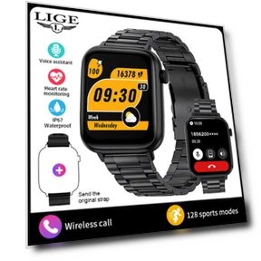 Smart Watch with Touchscreen, Bluetooth, and Fitness Tracking — Smartwatches, LIGE