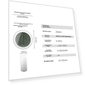 Smart Water Leak and Smoke Detector with Temperature and Humidity Display — Water Leak Detection Systems, Tuya