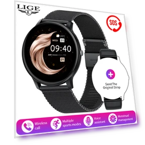 Smartwatch with Voice Assistant, Waterproof Fitness Tracker — Smartwatches, LIGE