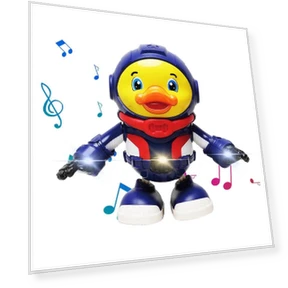 Space Duck Astronaut Music Light Electric Sound and Light Dance Robot Walking Swinging Interactive Toy — Interactive Figures & Robots, Interesting toys and dolls