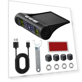 Digital LCD Display Smart Car TPMS Solar Charging Universal Tire Diagnostic Kit Auto Security Alarm Tyre Pressure... — Aftermarket TPMS Solutions, AINYSZIN