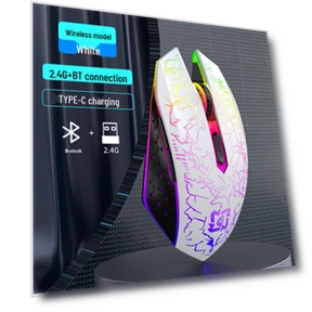 Dual Mode Silent Gaming Mouse with RGB Lighting — Gaming Mice, Computer boost