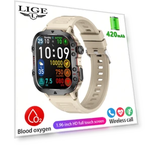 HD Square Screen Smartwatch with Continuous Heart Rate Monitoring and Waterproof Fitness Band — Smartwatches, LIGE