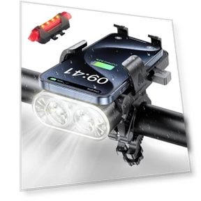Rechargeable Bicycle Road Bike Powerful Cycle Smartphone Large LED 4 Dimming High USB Compatible with Night Disaster... — Bike Headlights, Sunly