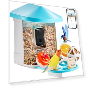 Smart Bird Feeder with Camera 2K HD AI Identify Bird Species — Backyard Birding, VEVOR