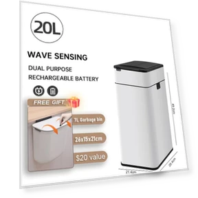 Smart Stainless Steel Trash Bin — Kitchen Cans, QIANBAIDI