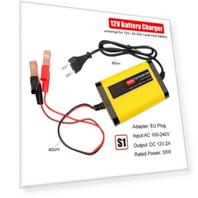 Wet Dry Lead Acid Battery Charger with Digital LCD Display — Battery Chargers, Lntelligent Living Hall