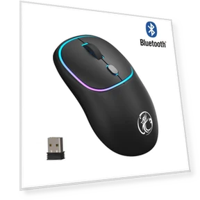 Bluetooth RGB Rechargeable Ergonomic Silent Optical Mouse — Computer Mice, Essager Electronic