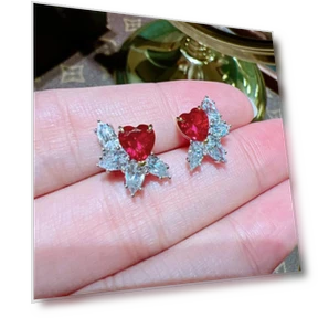 Expanded Touch Network Heart-Shaped Open Ring Necklace Earrings Set — Jewelry Sets, BELLA BOX