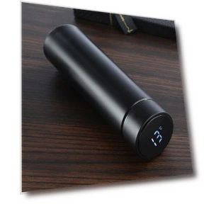 Gradient Color Stainless Steel Smart Insulated Cup — Travel Drinkware, Flowerbouquet