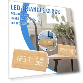 Smart LED Wooden Alarm Clock — Clocks, Factory Discount Outlet