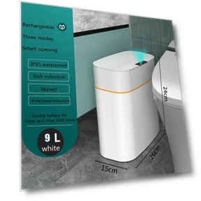 Touch Sensor Trash Can with Narrow Seam — Waste Baskets, DC-Home-2
