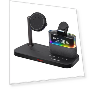 Magnetic Wireless Charger with Colorful Touch Night Light and Alarm — Chargers, Best Electronics