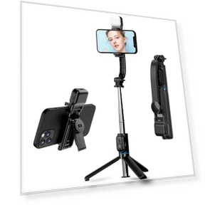 Selfie Stick with Detachable Clip and Desktop Holder — Selfie Sticks, CYKE
