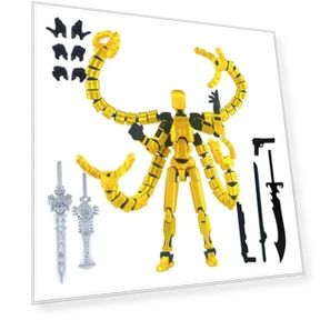 3D Printed Robot Figure with Accessories — Collectible Statues, Caracce