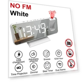 LED Digital Smart Alarm Clock with FM Radio and Time Projection — Alarm, Daily necessities-V