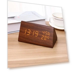 LED Digital Wooden Alarm Clock — Clocks, Daily necessities-V