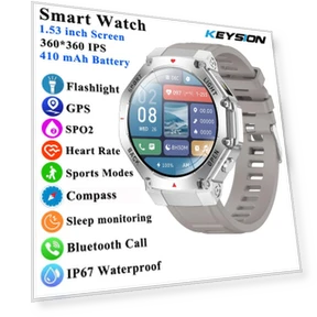 Outdoor Smart Watch with Flashlight, Compass, GPS Tracker, Health Monitor — Smartwatches, KEYSION