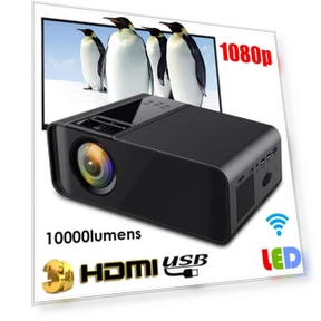 Portable 1080P LED Smart Projector — Home Theater Projectors, OutsideWorld