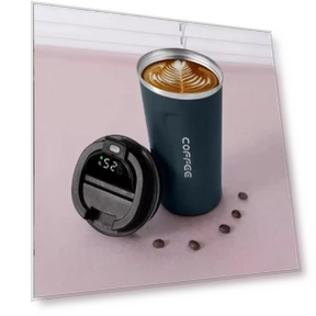 Smart Temperature Display Travel Mug — Beverage Warmers, Versatile Home Furnishing