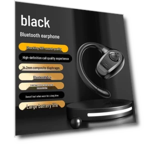 Wireless Bluetooth Headset with Over-Ear Hook — In-Ear Headphones, StrideBox