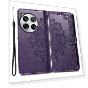 Anti-Scratch Phone Cover Emboss Mandala Flower Leather Wallet Case — Phone Accessories, Smartwatch 2025