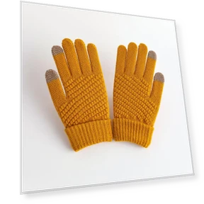 Autumn Winter Jacquard Gloves with Touchscreen and Velvet — , Millioner