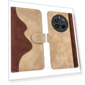 Color Splicing Leather Phone Cover with Wallet Card Slots — Flip Cases, Smartwatch 2025