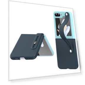 Contrast Color PU Leather Coated PC Phone Case with Hand Strap and Kickstand — Flip Cases, Smartwatch 2025