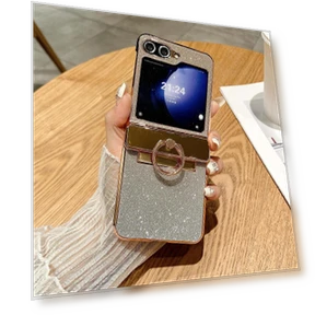 Glitter Design Hard PC Phone Cover with Ring Kickstand — Bumpers, Smartwatch 2025