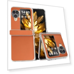 Hinge Protection Leather+PC Clear Frame Phone Cover — Basic Cases, Smartwatch 2025