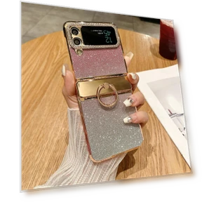 Kickstand Case Glitter Design Rhinestone Decor Hard PC Phone Cover — Phone Accessories, Smartwatch 2025