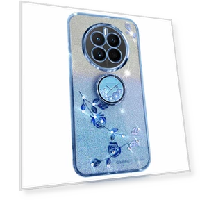 Kickstand Case Rhinestone Flower Anti-Drop TPU Phone Cover — Protective Cases, KADEM