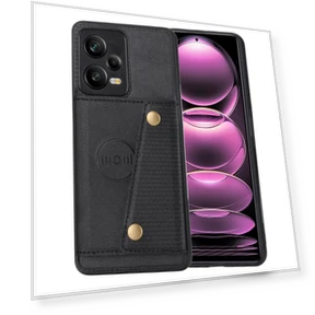 Kickstand PU Leather Coated TPU Case with Car Mount Metal Sheet — Phone Accessories, Smartwatch 2025