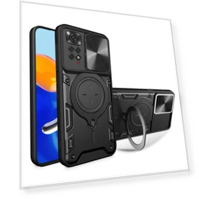 Kickstand TPU PC Phone Case with Slide Lens Cover — Phone Accessories, Smartwatch 2025