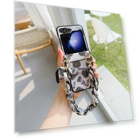 Lacquered Pattern Phone Cover with Silk Scarf Chain — Flip Cases, Smartwatch 2025